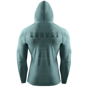 Vêtements d'extérieur sur mesure pour hommes, sweats à capuche compressifs respirants et légers en Spandex/Polyester, service OEM personnalisé, vente en gros de haute qualité - Product Image 2