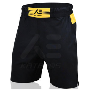 กางเกงชกมวยสีดำสำหรับผู้ชาย KATBRAS พร้อมแถบเอวสีเหลือง แห้งเร็ว น้ำหนัก 140 กรัม ผลิตจากไนลอน/โพลีเอสเตอร์ สำหรับกีฬาศิลปะการต่อสู้ - Product Image 2