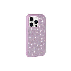 Funda Protectora de Lujo Netzy para iPhone 14 Pro Max, Diseño Brillante con Diamantes, Color Lila, Antihuellas, Recubrimiento Electrolítico XR - Product Image 1