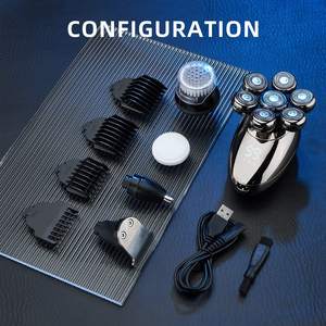 Rasoir Électrique Rechargeable pour Homme 5-en-1 Rotatif, Utilisation Humide/Sèche, Tondeuse Nez, Étanche IPX7, Affichage Numérique - Product Image 5