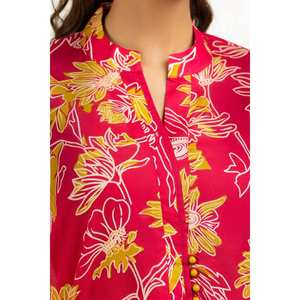 ชุดลำลองฤดูร้อนพิมพ์ลายผ้าลอนสีแดงสำหรับผู้หญิง - Product Image 3