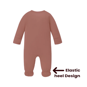 Mameluco suave de color sólido cómodo y elegante para bebé con botones a presión, Mono para niños pequeños recién nacidos - Product Image 4