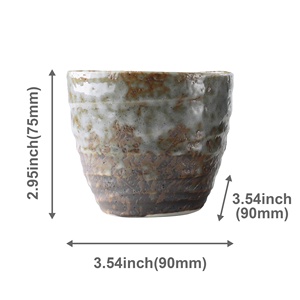 ถ้วยชาเซรามิกเคลือบสีวาดลายด้วยมือ ชุด 2 ชิ้น สีฟ้าและสีขาว - Product Image 6