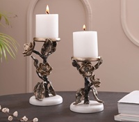 Bougeoir de luxe en or pour oiseaux et vignes avec tasse en verre dégradé Décoration élégante pour la maison et la table inspirée de la nature