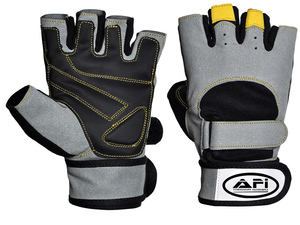 Guantes de Gimnasio y Levantamiento de Pesas Unisex Personalizados de Cuero PU, Transpirables, con Malla y Correa Ajustable para la Muñeca - Product Image 1