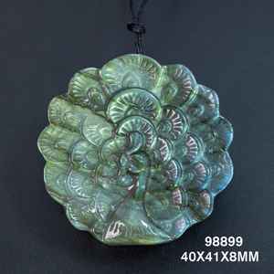 Colgante Vintage de Plata de Ley Chapado en Oro, Colgante de Labradorita, Diseño de Pavo Real, Piedras Preciosas Naturales, Compromiso, Joyería Llamativa - Product Image 3