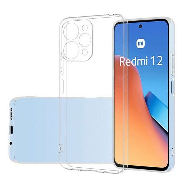 For Xiaomi Redmi 12 4G Anti-Scratch TPU Shell Precise Camera Lens Cutout Hole Phone Case HD Clear Cover Case