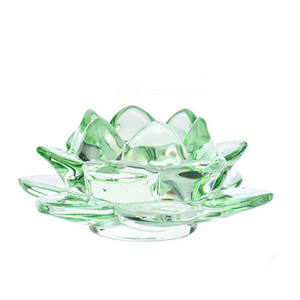 Support à bougie en verre transparent Lotus pour la maison, vente en gros - Product Image 1