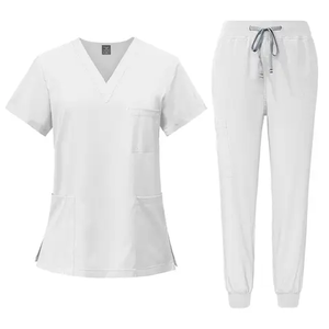 Uniformes de enfermería para mujer, gran oferta, Material de punto de poliéster suave, conjunto de enfermera lavable, ropa de médico para Hospital - Product Image 3