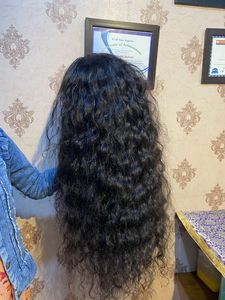 28 pouces bouclés 13/6 HD perruque frontale Remy cheveux humains indiens Machine Double trame - Product Image 3