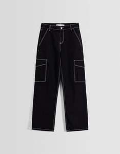 Jeans vintage pour homme, 12 oz, denim brut, jambe large, streetwear, taille mi-haute, tissé, lavé, noir indigo, été, uni, lavable - Product Image 6