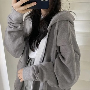 Femmes à la mode printemps automne Zip Cardigan veste respirant coupe ample sweat capuche imprimé Style inactif commerce électronique transfrontalier - Product Image 4