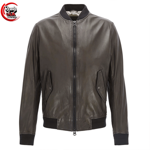 Veste d'hiver en cuir et toile pour homme, style streetwear, couleur unie, logo personnalisé, col montant, imperméable et coupe-vent - Product Image 1
