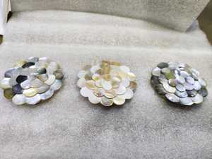 Espejo redondo de nácar blanco para decoración del hogar espejo blanco top de mármol redondo - Product Image 2