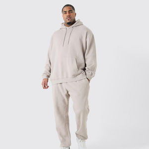 Nouveauté 2025 Ensemble de survêtement d'entraînement d'hiver léger pour homme Vêtements de sport Jogging Deux pièces 100% coton Service OEM - Product Image 1