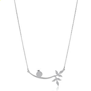 สร้อยคอเงินแท้ 925 ดีไซน์กิ่งทับทิมเรียบง่าย สไตล์ทันสมัย สำหรับงานหมั้นและงานแต่งงาน งานฝีมือประณีต เครื่องประดับสำหรับผู้หญิง - Product Image 5