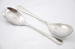 Juego de servidor de ensalada de acero inoxidable, mango negro, utensilios de servicio premium, vajilla de cocina, comedor, utensilios de fiesta, herramienta de buffet - Product Image 4