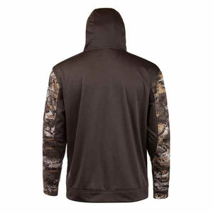 Veste de chasse imperméable à capuche en coton mélangé camouflage pour homme, design unique, coupe-vent, fermeture éclair ouverte, en vente - Product Image 5