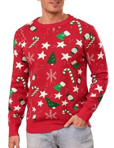 Pull en maille de luxe 2025 pour homme, coupe ajustée, infroissable, anti-rétrécissement, respirant, en laine/polyester, design confortable pour l'automne/hiver - Product Image 1