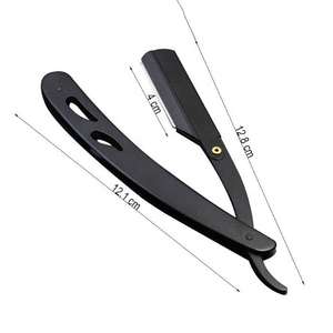 Maquinilla de afeitar clásica de peluquero profesional con cuchillas de acero inoxidable de doble y un solo filo listas para afeitarse - Product Image 3