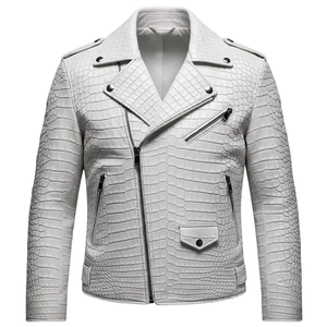 Chaqueta de Cuero para Hombre de Piel de Oveja de Alta Calidad con Cuello Alto y Logotipo Frontal, Chaqueta de Invierno en Varios Colores - Product Image 1