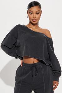 Sudadera holgada con hombros descubiertos de rizo francés de primera calidad y pantalones de chándal de pierna ancha holgados para mujer - Product Image 2