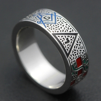 Bague Maçonnique Vintage Shriners Écossais 32ème Degré en Argent Sterling – Service OEM Personnalisable