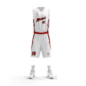 Vêtements de basket-ball pour hommes, imprimés avec logo personnalisé, maillots unis respirants, ensemble uniforme de sublimation inversée - Product Image 5