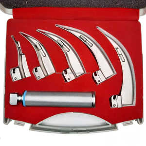 Juego de laringoscopio con 4 cuchillas Miller Kit de intubación de acero inoxidable reutilizable Laringoscopio OEM con certificado CE con estuche - Product Image 1