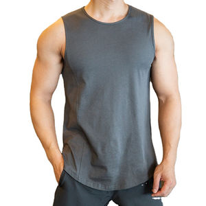 Camisetas sin mangas transpirables personalizadas para gimnasio para hombre, chaleco de entrenamiento para gimnasio, Material de algodón, estampado 3XL, camiseta sin mangas para hombre - Product Image 2