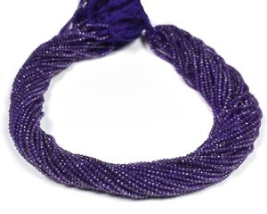 Perles d'améthyste violette naturelle micro-facettées 2,5 mm, pierres précieuses en vrac, vente en gros de perles d'améthyste pour la fabrication de bijoux à prix d'usine - Product Image 1