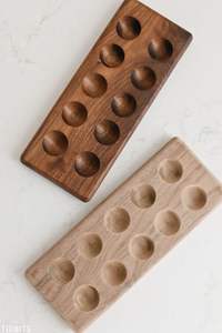 Wooden Egg Holder Cutting Board Style Acacia Mango Wood Natural Kitchen Storage Tray with 10 Holes WHOLESALE PRICE EGG TRAYS - Product Image 5