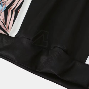 Haute qualité hommes sweats à capuche Polyester/coton col rond à manches longues vêtements d'hiver couleur unie uni Jersey tissu respirant - Product Image 2