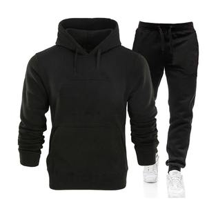 Conjunto Deportivo para Hombre 100% Algodón, Conjunto de Dos Piezas de Sudadera con Capucha y Pantalones de Color Sólido para Otoño e Invierno, Conjunto Moderno - Product Image 3