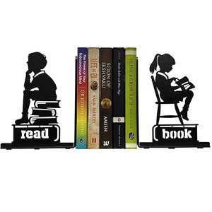 Luxurious Gold Finish Metal Bookends For Home Library Decor And <b>Office</b> <b>Bookshelf</b> Support With Artistic Design From India - Product Image 2