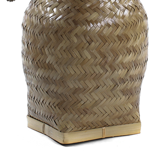 Handmade Bamboo Woven Rice <b>Basket</b> <b>With</b> <b>Lid</b> Traditional Indonesian Food Container Eco Friendly Storage Box Rustic Kitchen Decor - Product Image 6