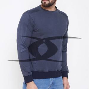 Sweat-shirt en coton épais à col ras du cou imprimé personnalisé par OEM Pull-over oversize Sweat-shirt thermique en molleton de coton pour hommes bon marché - Product Image 4