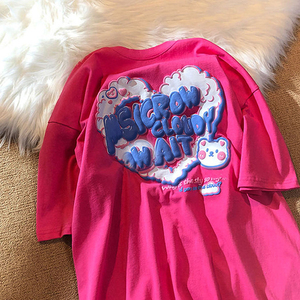 เสื้อยืดผู้ชายโอเวอร์ไซส์ทรงหลวมพิมพ์ลาย100% ผ้าพัฟฟ์คอตตอนเสื้อลำลองออกแบบได้ตามต้องการ - Product Image 2