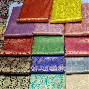 Premium 100% Organic Silk Jacquard Woven Brocade Fabric High Quality Printed <b>for</b> <b>Wedding</b> Dresses Upholstery Crafting-Wholesale - Product Image 1