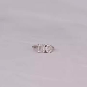 แหวนเพชรสำหรับผู้หญิงแหวนหมั้นเพชรที่ปลูกในห้องทดลองสีขาว4.5บริสุทธิ์สำหรับผู้หญิง - Product Image 1