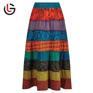 Falda Maxi de Cintura Alta de Algodón Sólido de Primera Calidad 100% de Fabricante de Alta Calidad con Estampado Digital de Secado Rápido para Mujer - Product Image 2