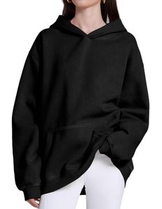 Sudadera con capucha y hombros caídos de diseñador en blanco personalizada para mujer, ropa de calle, sudadera básica sin cordones lisa de gran tamaño Unisex - Product Image 1