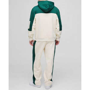 Conjunto Deportivo Unisex de Pantalones Deportivos Acampanados de Algodón Sólido Transpirable de Alta Calidad con Capucha y Cremallera Completa, Logotipo Personalizado, Talla Grande, Felpa Estampada - Product Image 2