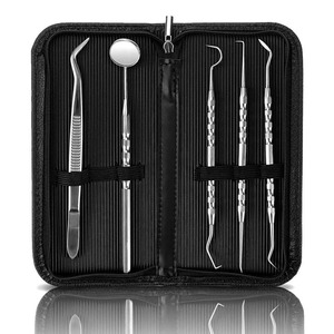 Dental Hygiene Tools <b>Kit</b> High Quality Medical Grade Stainless Steel Manual Reusable Dental Instruments Set with Case - Product Image 1
