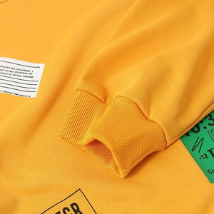 Último diseño sudadera hombres personalizado de alta calidad liso teñido suelto manga larga liso cuello redondo sudadera - Product Image 3