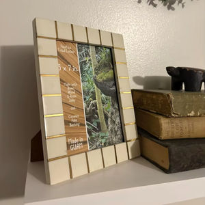 <b>Brass</b> Resin Wood Inlay Durable Lightweight High Quality Photo <b>Frame</b> | 6x4 | Handmade Artisan Customizable Color Logo Decor - Product Image 1