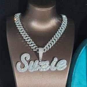 Collar de eslabones cubanos Miami de oro sólido blanco de 10K personalizado con cadena de diamantes de 20K raperos hombre VVS Moissanite para hombres y mujeres regalo - Product Image 6