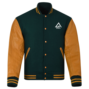 Chaquetas Varsity para Hombre, Chaquetas de Aviador de Béisbol de Primavera, Bordadas, con Mangas de Cuero PU, Chaqueta Bomber de Otoño para Mujer, 100% Algodón - Product Image 1