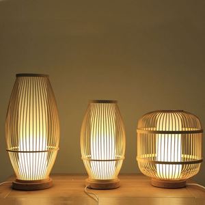 Handmade Rattan Lamp Shade Customized Design Farmhouse Style Desk Lamp with Warm White LED <b>Lighting</b> Creative Weave - Product Image 4