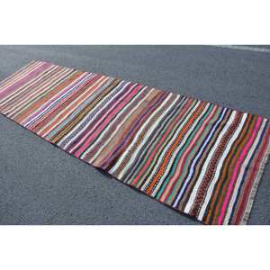 Tapis Ethnique Vintage Turc 3.6X11.5 ft Beige Laine Patchwork Motif Latex Support pour Salon Décor Voiture Utilisation 4m Largeur - Product Image 2